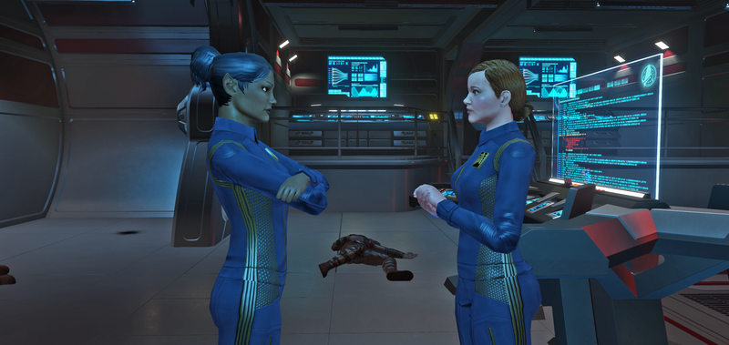 Lotta conversations with Tilly over Klingon corpses in this.